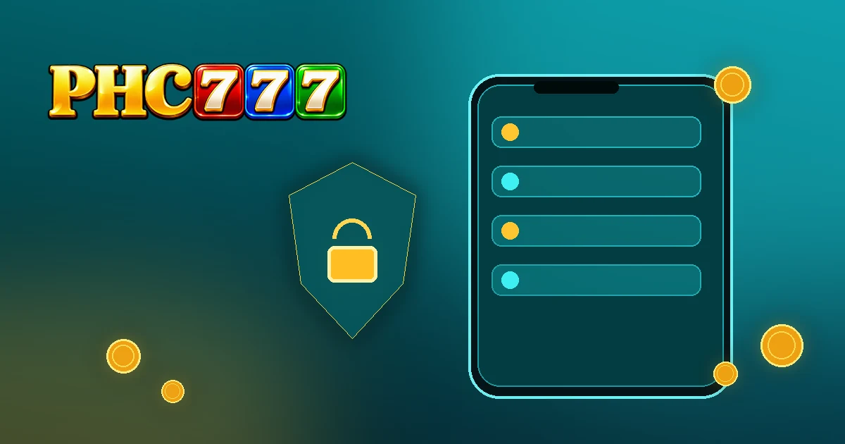 phc777 account setup illustration with mobile access symbols